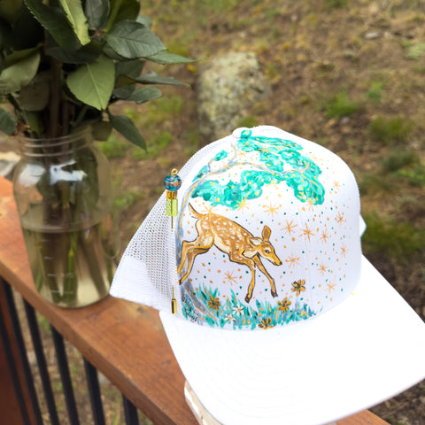 "Woodland Tale" Hand Painted Trucker Hat