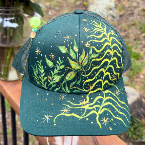 "Forest Ferns" Hand Painted Trucker Hat