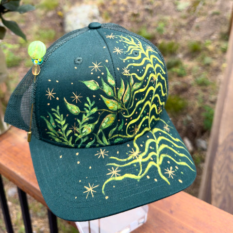 "Forest Ferns" Hand Painted Trucker Hat