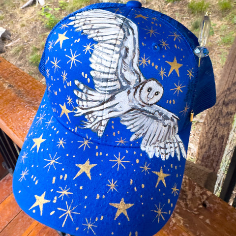 "Magic House Owl" Hand Painted Trucker Hat
