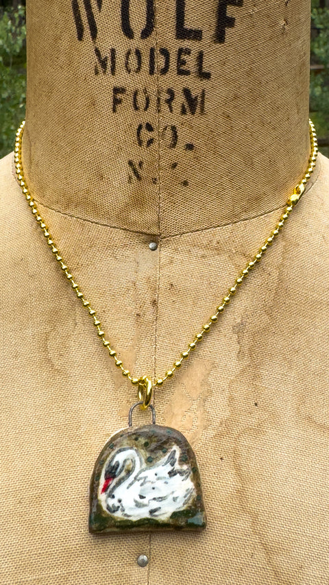 "Swan" Ceramic Story Charm