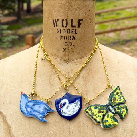 "Big Green Butterfly" Ceramic Story Charm