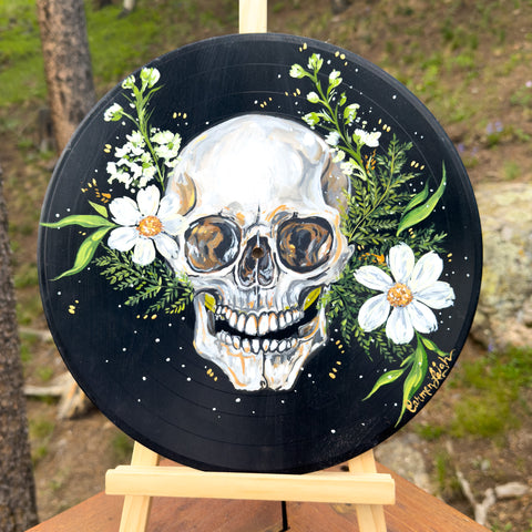 "I'll be Home with You" Original Acrylic Painting on Vinyl Record 12"