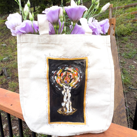 "Dark Candlelight" Farmer's Market Canvas Tote