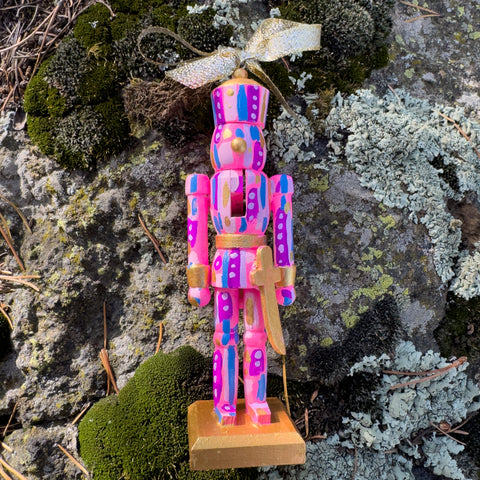 "Abstract Soldier with Sword" Wood Christmas Ornament