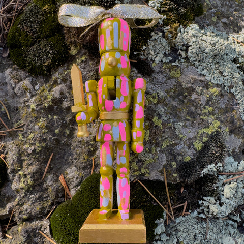"Abstract Soldier with Sword" Wood Christmas Ornament