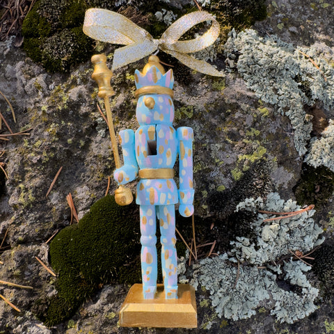 "Abstract Soldier with Crown" Wood Christmas Ornament