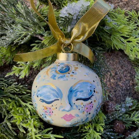 "Man in the Moon" Ceramic Christmas Ornament #2