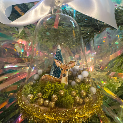 "Christmas Deer " Snow Globe Christmas Ornament
