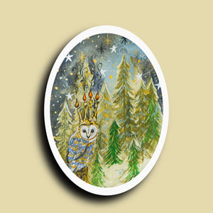 ‘Bellatrix the Spirit Owl” Art Sticker