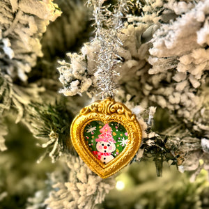 Sugarplum Christmas Ornament ~ Snowman & Tree