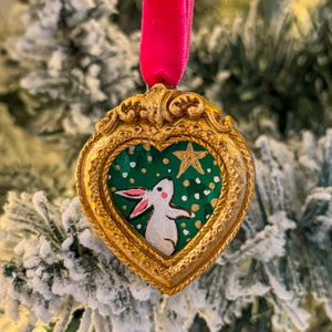 Sugarplum Christmas Ornament ~ Wishing Star Bunny