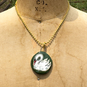 "Evergreen Swan" Ceramic Story Charm