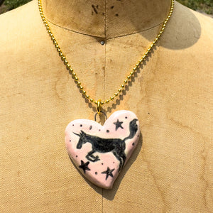 "Unicorn Heart" Ceramic Story Charm