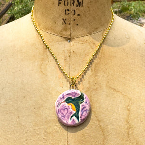 "Hummingbird Swirl" Ceramic Story Charm