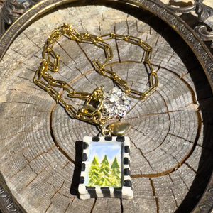 "Fabled Forest"- Ceramic Charm Necklace