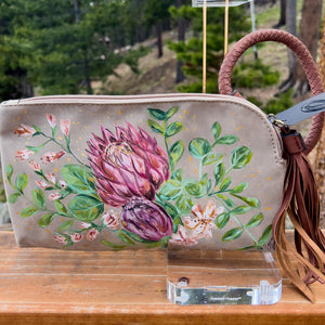 "Protea Floral" Hand Painted Clutch Bag