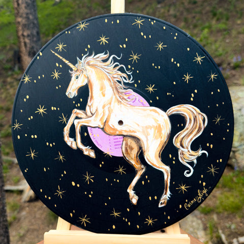 "Lucky Unicorn" Folktale Troubadour Vinyl Album Fine Art Print 12"x12"