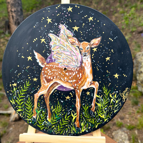 "Fairy Fawn" Folktale Troubadour Vinyl Album Fine Art Print 12"x12"