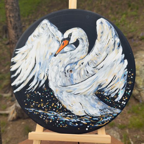"I Prefer Freedom" Swan" Folktale Troubadour Vinyl Album Fine Art Print 12"x12"
