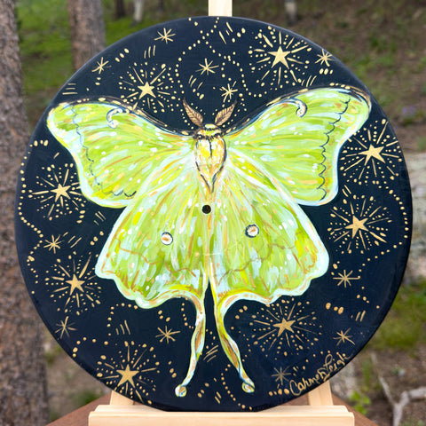"Luna Moth" Folktale Troubadour Vinyl Album Fine Art Print 12"x12"