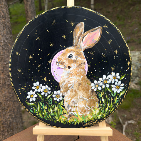 "To Be Real" Rabbit Folktale Troubadour Vinyl Album Fine Art Print 12"x12"