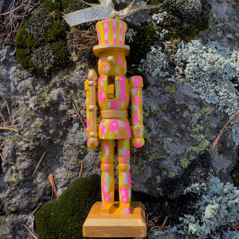"Abstract Soldier Nutcracker" Wood  Christmas Ornament  (Special Price-see description)