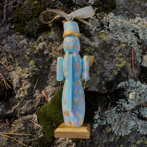 "Abstract Snowman Nutcracker" Wood  Christmas Ornament