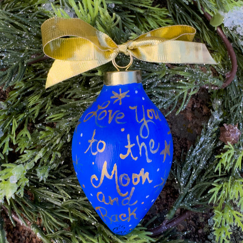 "Crescent Man in the Moon" Ceramic Christmas Ornament  #1