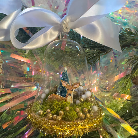 "Christmas Deer " Snow Globe Christmas Ornament