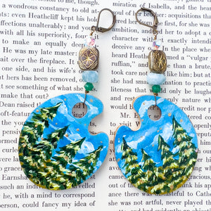 "Fairytale Forest" Hand Painted Art Earrings