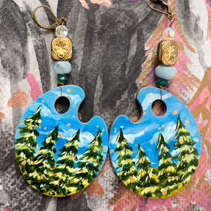 "Fairytale Forest" Hand Painted Art Earrings